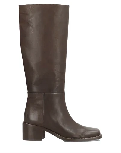Phenumb Copenhagen - Martina Square Long Støvle - Chocolate Leather